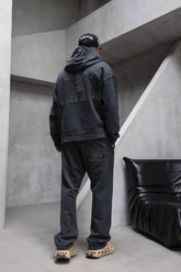 HANORAC SI PANTALONI SET NEGRU PRESPALAT "MIAMI BLACK"